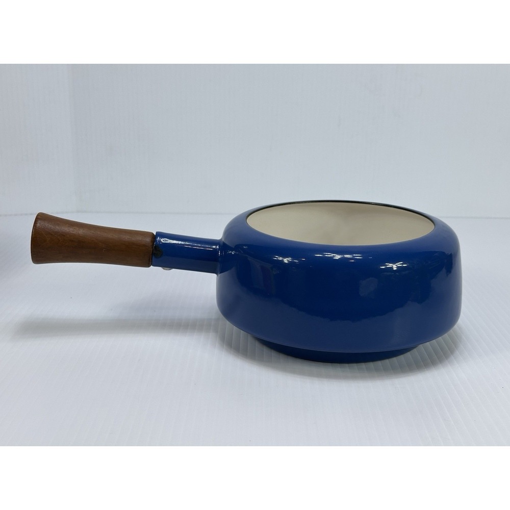 Vintage Dansk Designs Blue Enamel Fondue Pot Pan NO LID Pot Only Chip On Handle